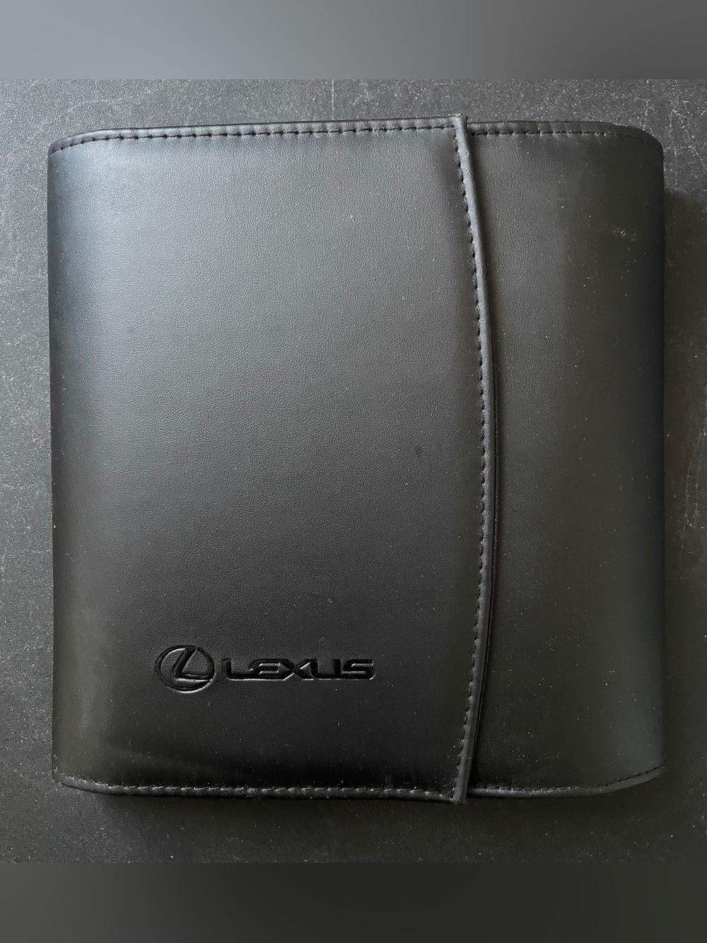Lexus Black Leather Document Organizer Manual Case Minimalist Travel Luxury
